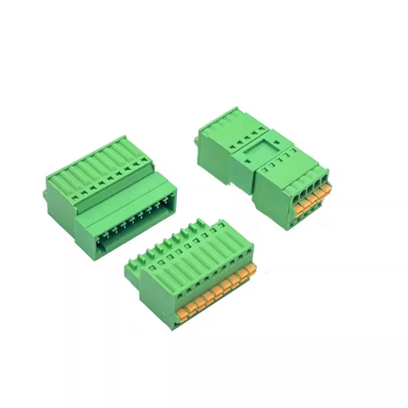 5sets HXJY 15EDGKDP-2.5mm 2pin-16pin  screwless solderless small spacing spring butt plug male and female terminal block 2EDGKD