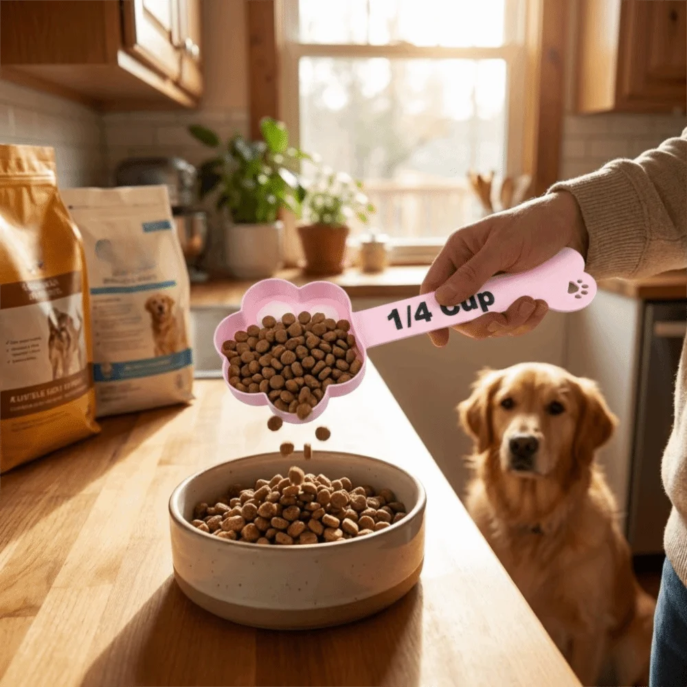 

3D Printed Pet Feeding Spoon Food Grade Non-Slip Paw Shaped Pet Food Scoop Plastic Portable Cat Snack Feeder Feeding Pets