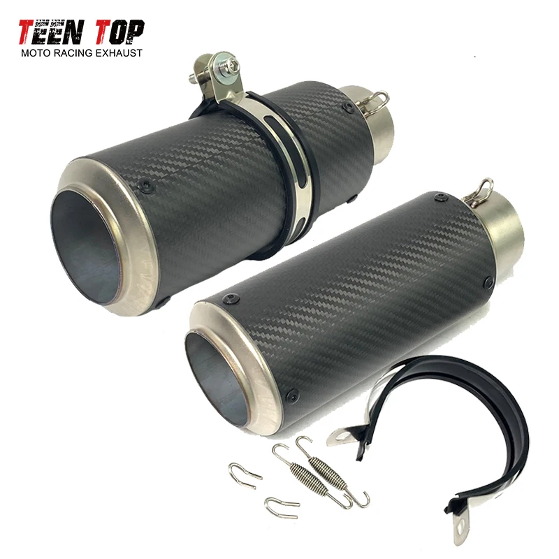

250mm Carbon Fiber Universal Muffler Motorcycle Exhaust Silencer 51MM Racing Silencieux XSR900 MT09 900GT MT07 R6 TRK502X 502C