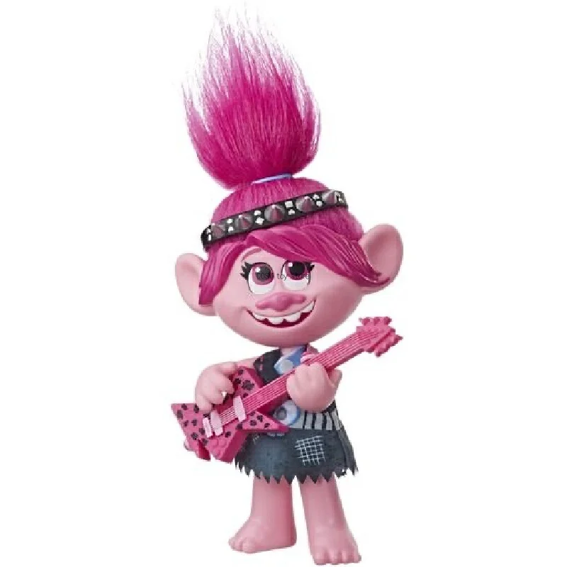 DreamWorks Trolls World Tour Pop-to-Rock Poppy Doll Guitar Accessories Dual Style Dress Up Role Play Collectible Holiday Gift view 3