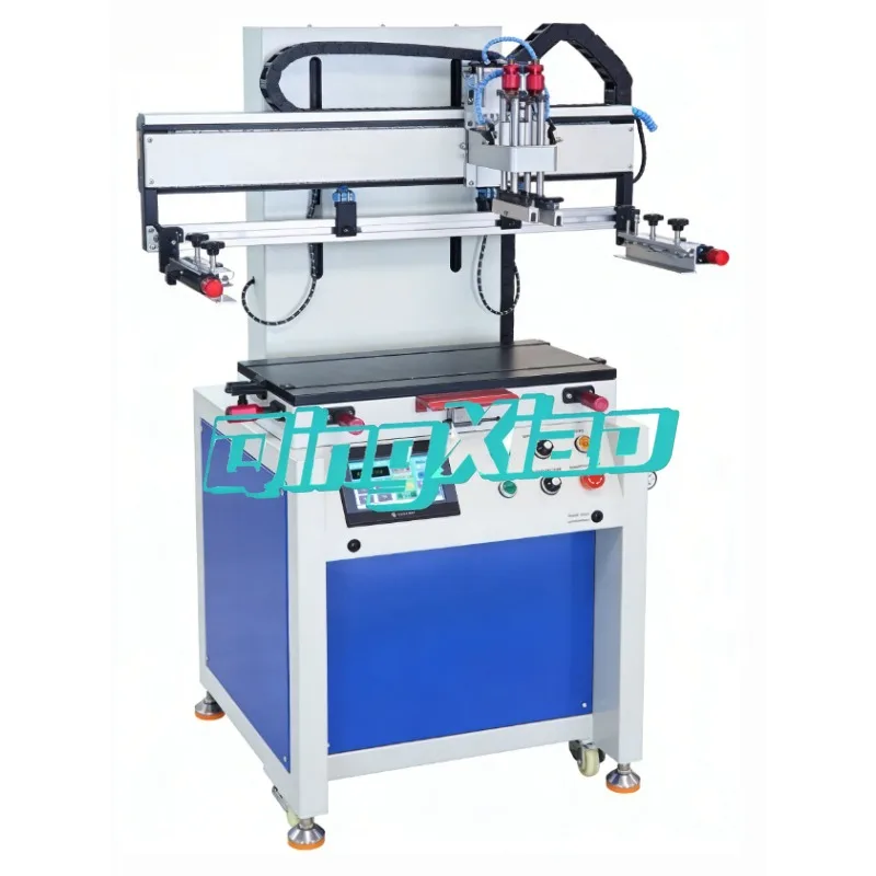 Small Semi-automatic Flatbed  Screen Printing Machine  High Precision Dual  Motor PLC Touch Screen Industrial Printing Equipment