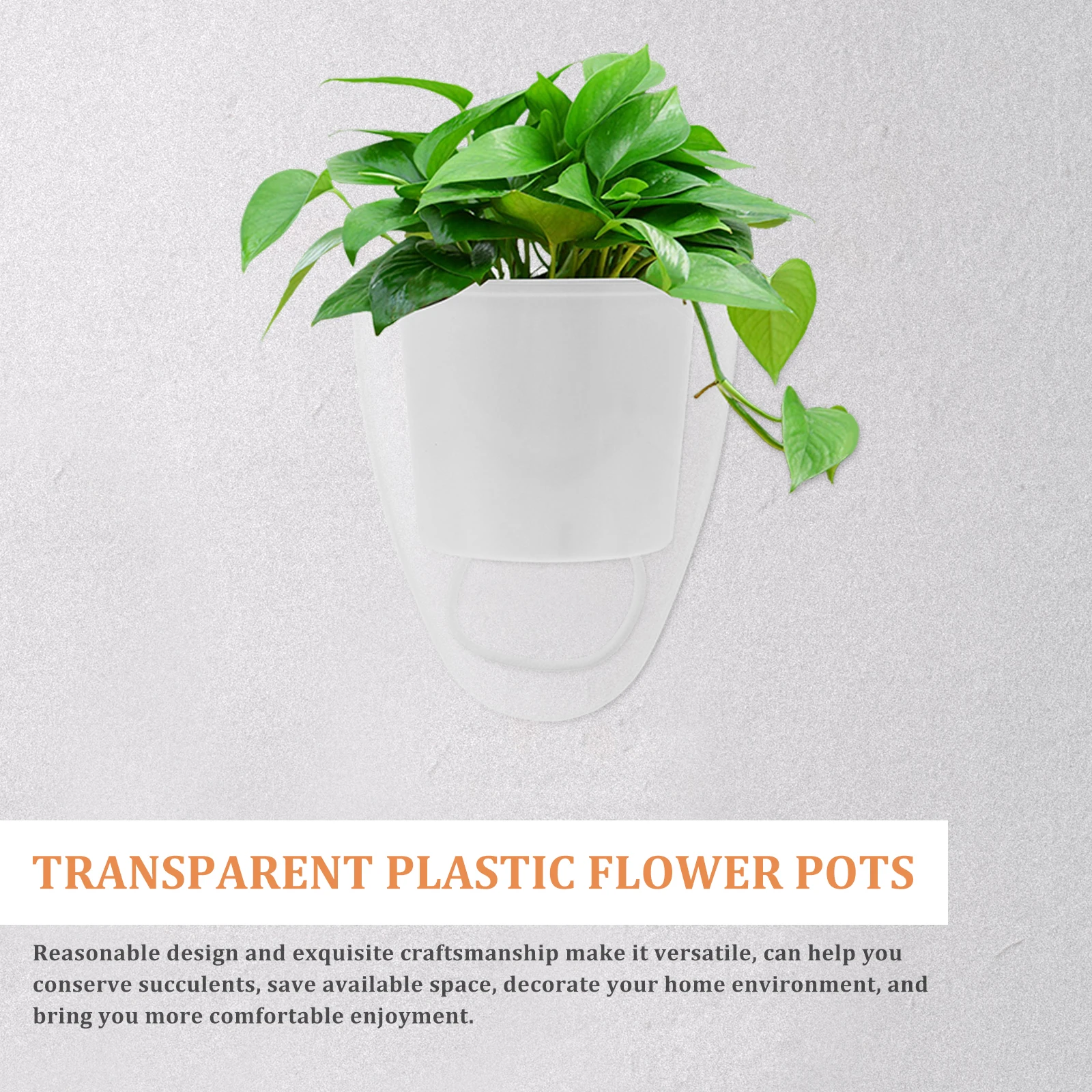 

Succulents Wall Pot Hanging Planter Small Plastic Indoor Plant Pots Dormitory Home Office Flower Pot Saving