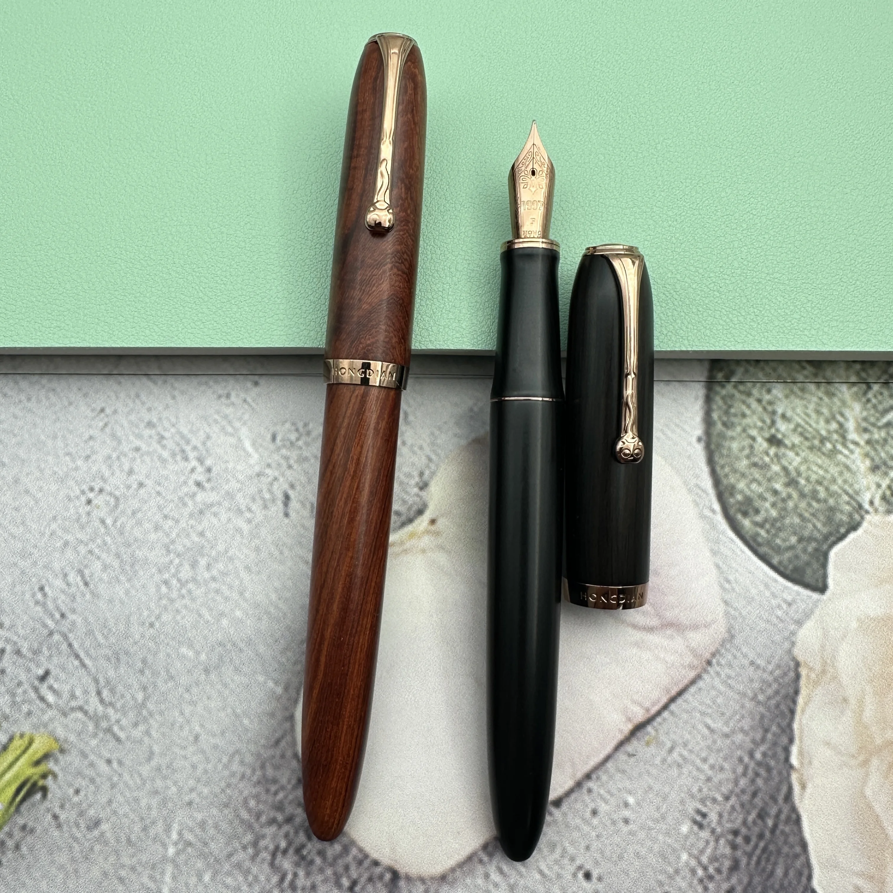 

Hongdian A10 Log Fountain Pen Magnetic Cap Premium Wood Calligraphy Pen EF F Nib For Writing Practice & Gifts Office Supplies