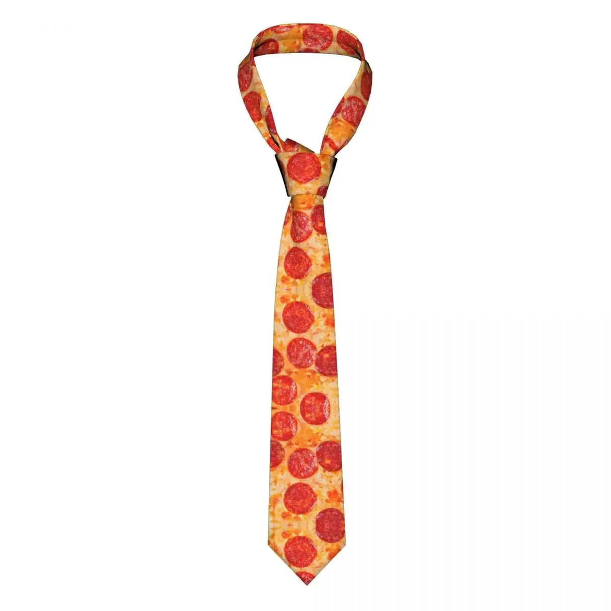 Pepperoni Pizza Unisex Neckties Slim Polyester 8 cm Narrow Food Funny Italian Neck Ties for Mens Suits Accessories Cravat Office