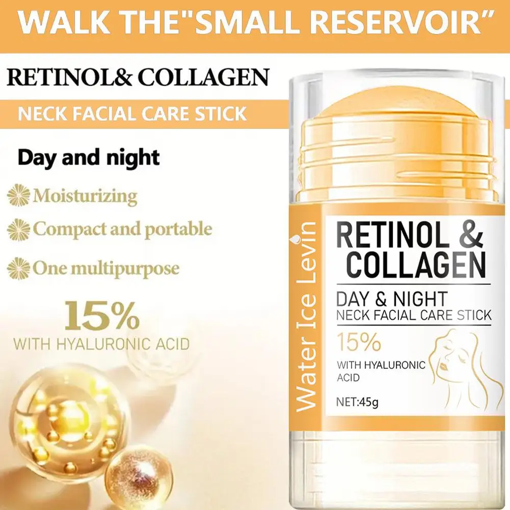 Retinol Collagen Care Stick Moisturizing and Firming Neck Facial Care with Hyaluronic Acid Anti-wrinkles Day Night Stick