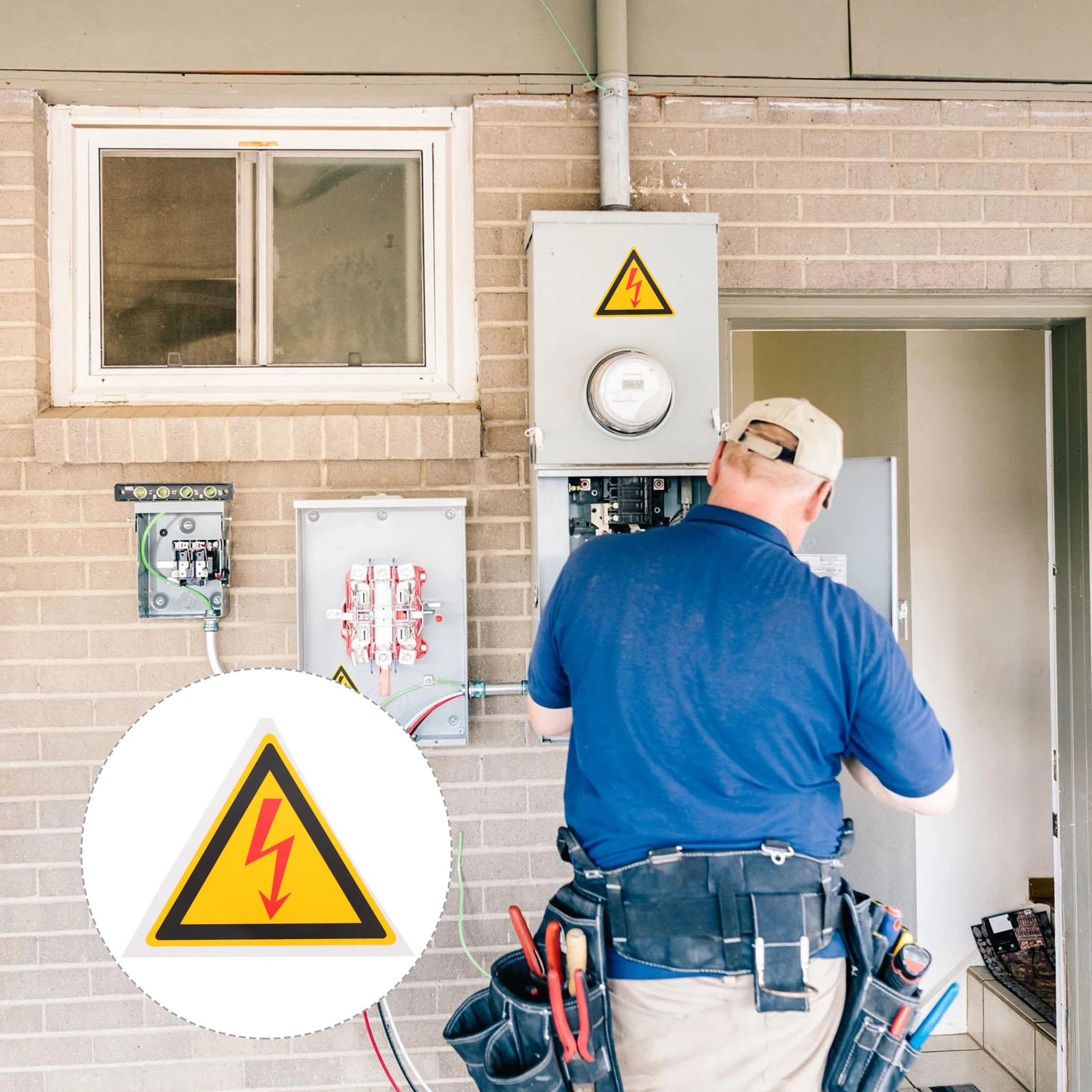 High Quality Warning Electrical Shocks Bright Adhesive Safety For Equipment Machine Sturdy Eye-Catching Clear Pattern