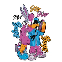 Cartoon ducks and rabbits DTF Transfers Ready to Press Iron on Transfers for T Shirts Patch Transfer Patches Clothes Iron Patch