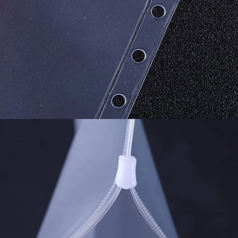 24 Pcs Binder Pockets A6 Size 6 Holes Binder Zipper Folders For 6-Ring Notebook Binder Loose Leaf Bags