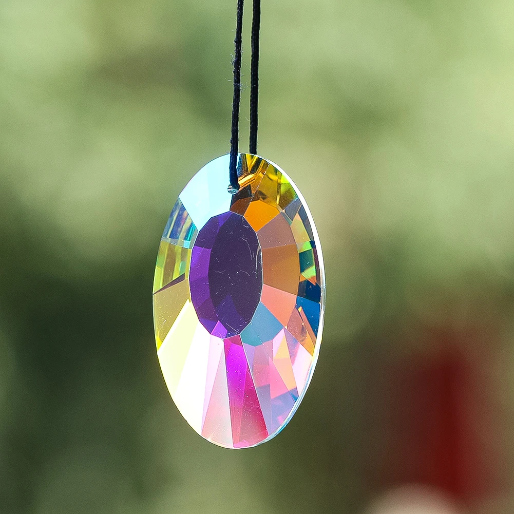 Stained Glass Crystal Prism Pendant Outdoor Patio Bedroom Colourful Wall Decoration Accessories Chandelier Hanging Decorations