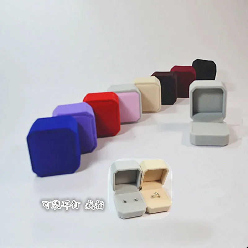

High Quality Pink/Multicolor PU Leather Jewelry Box Flannelette Box Ring/earrings/necklace Display Case Weddings Jewelry