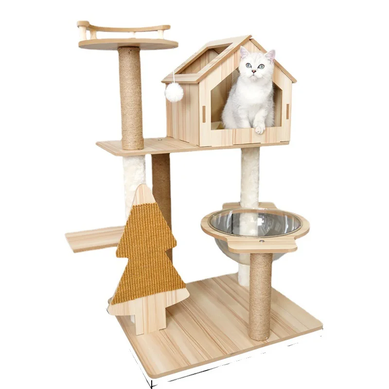 

Большая рама для скалолазания, игрушка-дерево, когтеточка, вертикальная компактная кошачья башня с когтеточками и жердонами для котят и кошек