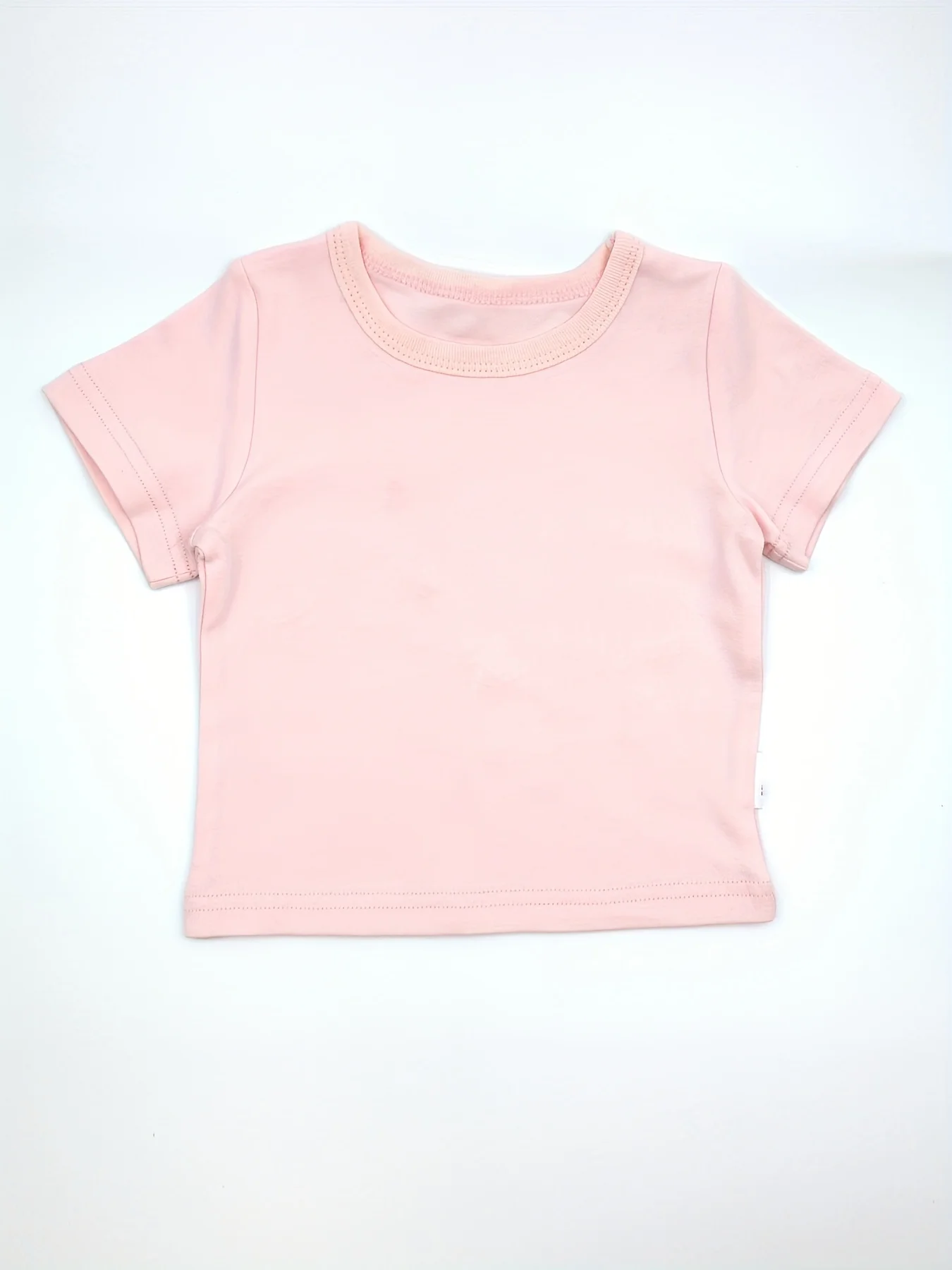 Newborn Baby Summer Short Sleeved T-Shirt Cotton Pure Solid Tops Infant Boy and Girl Underwear T-Shirt