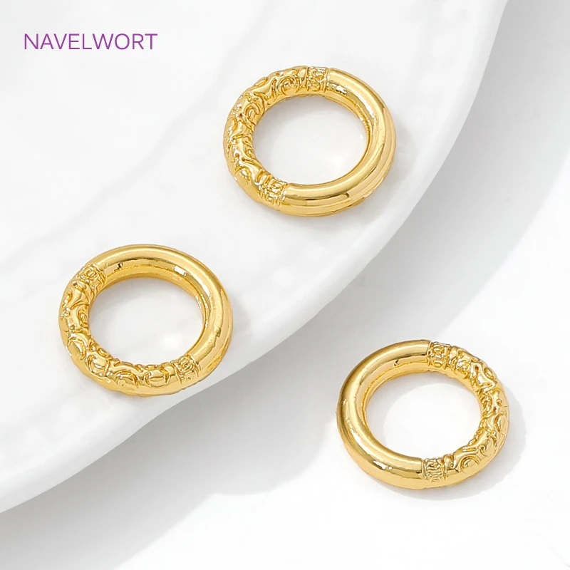5/10pcs/lot 18K Gold Plated Round Circle Closed Rings Connectors,Brass Connector Rings For Jewelry,DIY Bracelet Making Supplies image 4