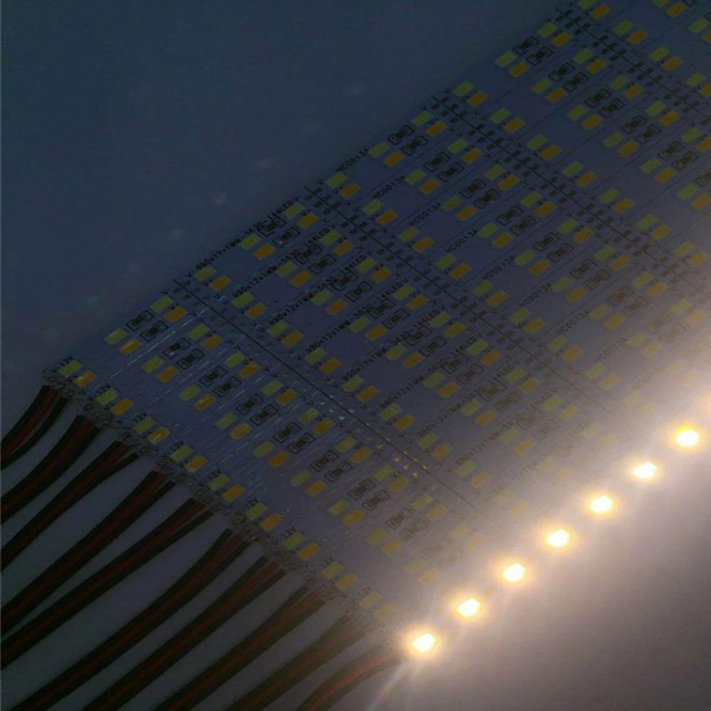 10PCS 8CM 25CM 50CM 12V 24V LED Hard Rigid Strip Bar Light Double Row LED Strip 144leds/m SMD 5730 Superbright Warm Cool White