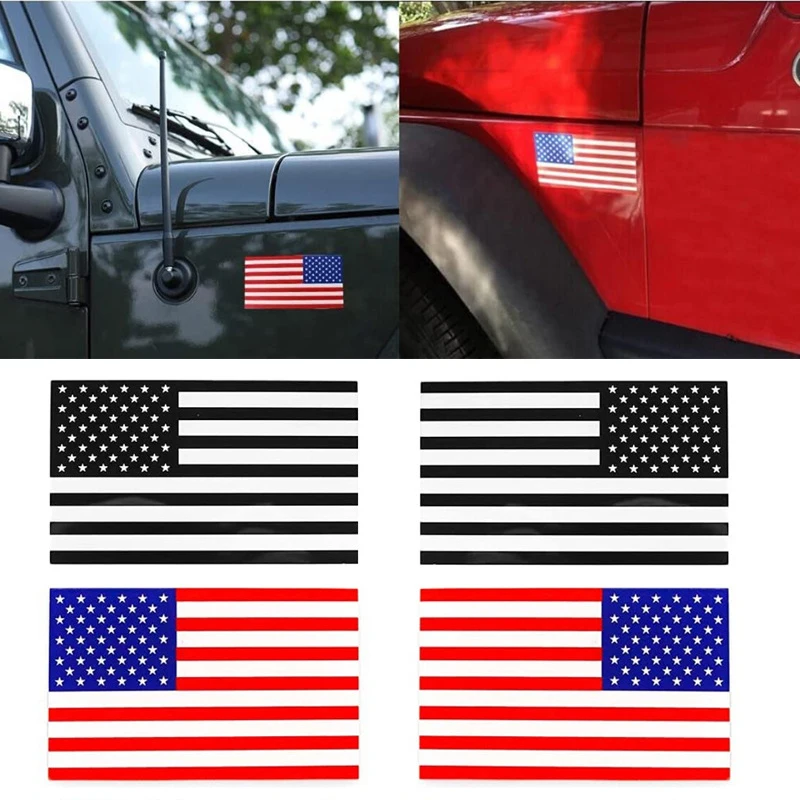 

2 Piece American USA Car Flag Emblem Car Truck SUV Jeep Window Decals Acrylic Vehicle Tactical Patriotic Military Badge Sticker