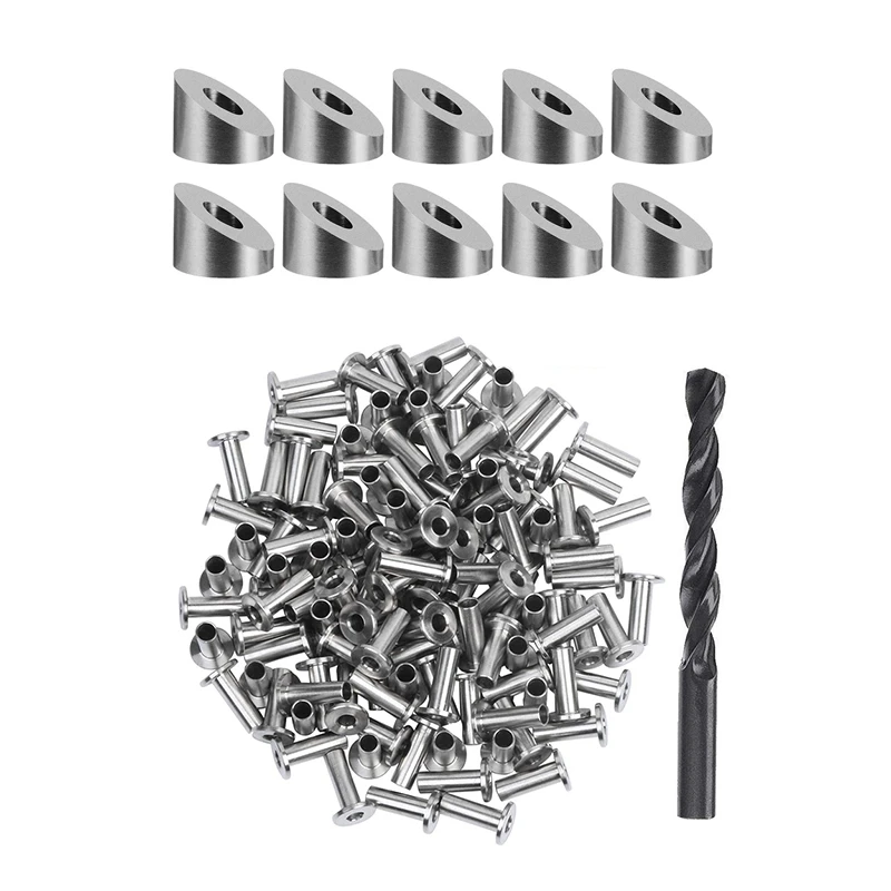 

A63K-120Pcs T316 Stainless Steel 1/4 Inch 30 Degree Angle Beveled Washer With 120 Pack Stainless Steel Protector Sleeves