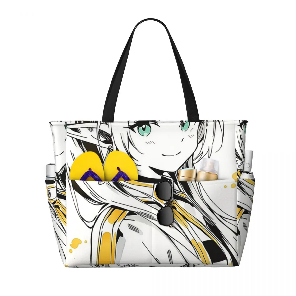 Frieren Beyond Journey's End Anime (11) Beach Tote Bag Sport Gym Yoga Duffle Large Tote Bag Women Travel Bag Fitness bag