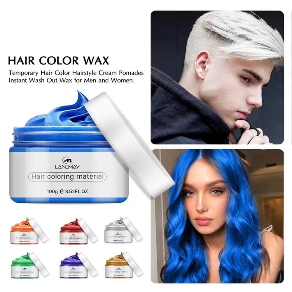 

Temporary Hair Color Cream High Saturation Excellent Pigmented Hair Styling Dye Cream Wax Mild Coloring Tool for Unisex