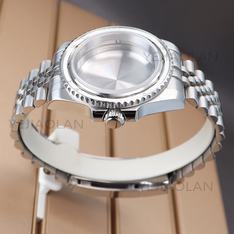 40mm Steel Dive Watch Case 5-link Bracelet For GMT SUB Seiko nh34 nh35 nh36 nh38 4R36 Miyota 8215 ETA 2824 Movement 28.5mm Dial