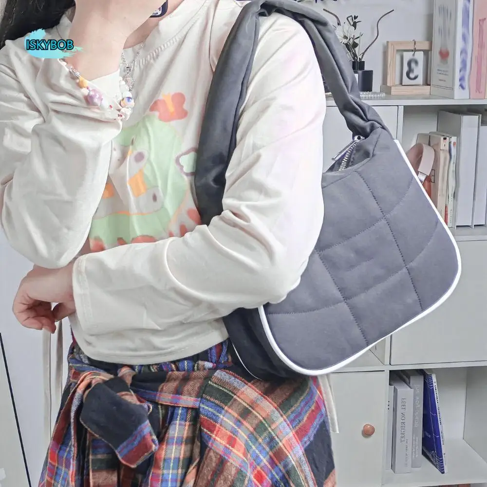 

Нейлоновая сумка большой емкости с текстурой пуховика, дизайн подмышек, водонепроницаемая сумка, стеганый узор, сумка через плечо с регулируемым ремнем