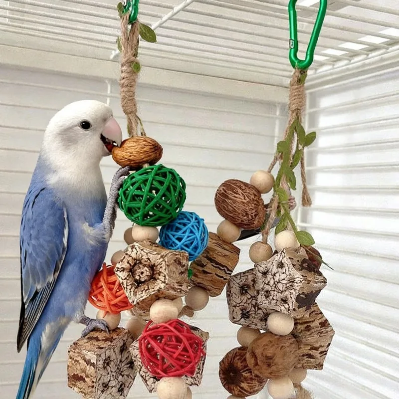 

Funny Bird Toys Pinecone Parrot Toys Bird Chewing Toy Bite Resistant Bird Tearing Toy Cockatiels Training Cage Toys For Birds