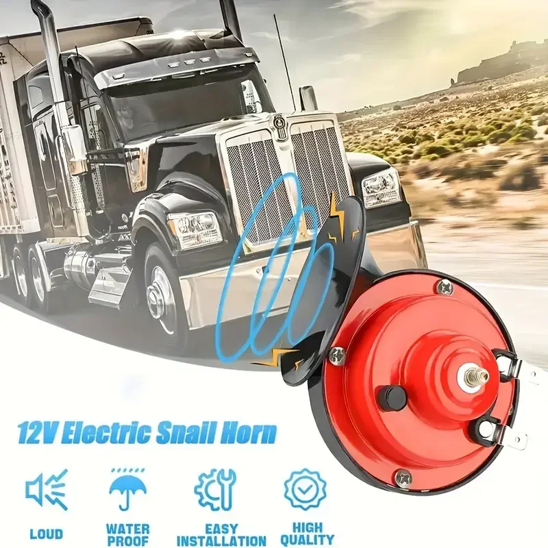 

Super Loud Train Horn, 12V Waterproof Electric Snail Horn for Car Truck Motorcycle Boat, Universal Air Horn Kit