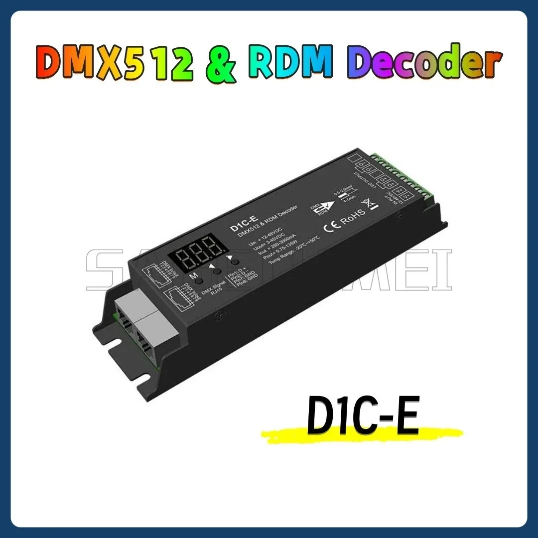 Skydance1CH Constant Current DMX512&RDM Decoder D1C-E RDM function can realize intercommunication between DMX master and decoder