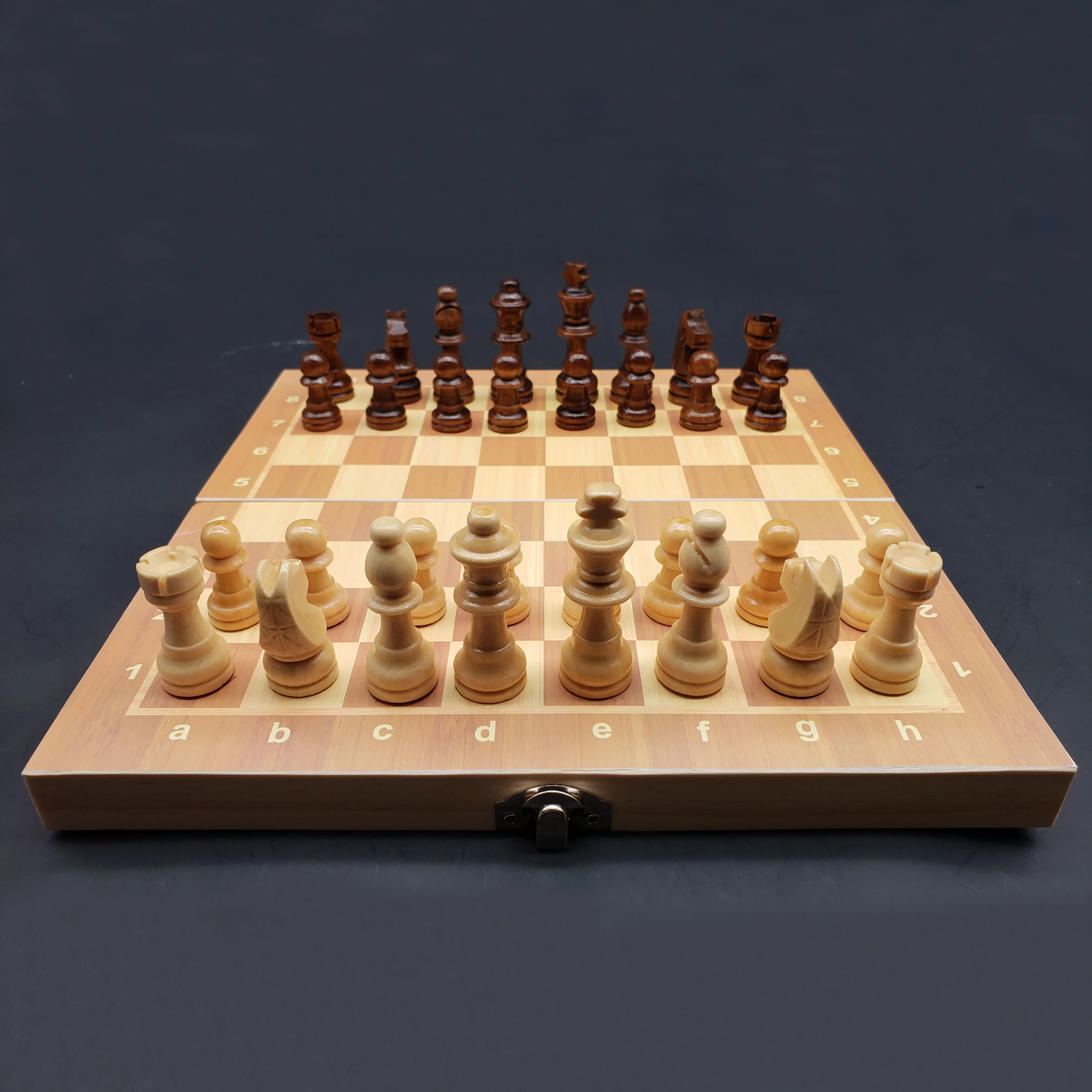 

Wholesale Custom Wooden Chess Foldable Magnetic Chess Board Set