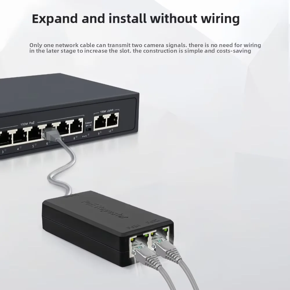 موسع جيجابت بمنفذين POE IEEE 802.3af/at PoE + Standard 10/100/1000Mbps POE مكرر لكاميرا PoE Switch