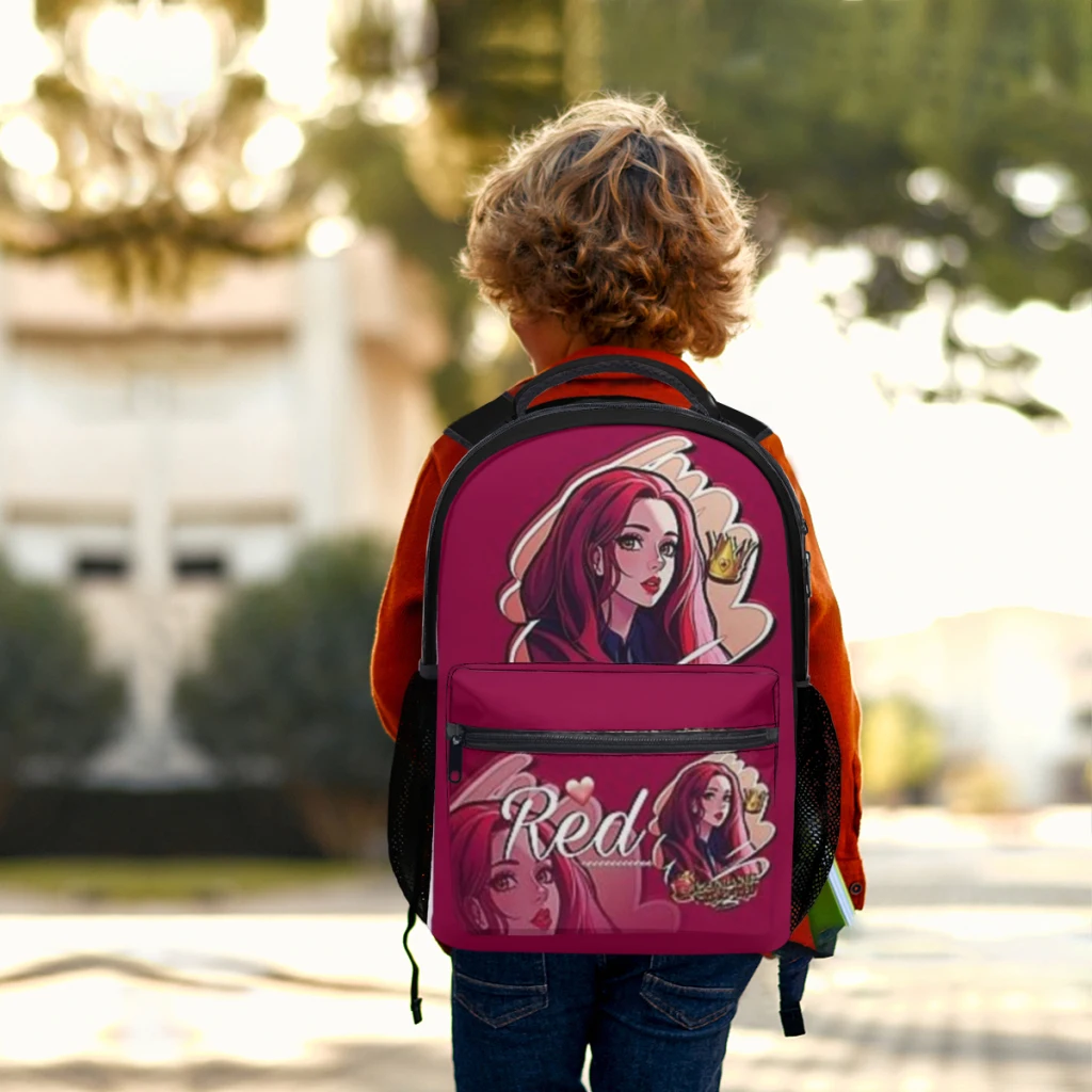 Kylie Cantrall as Red on Descendants 4 Cartoon Style New Female Fashion boys High Capacity Waterproof College Backpack 17inch