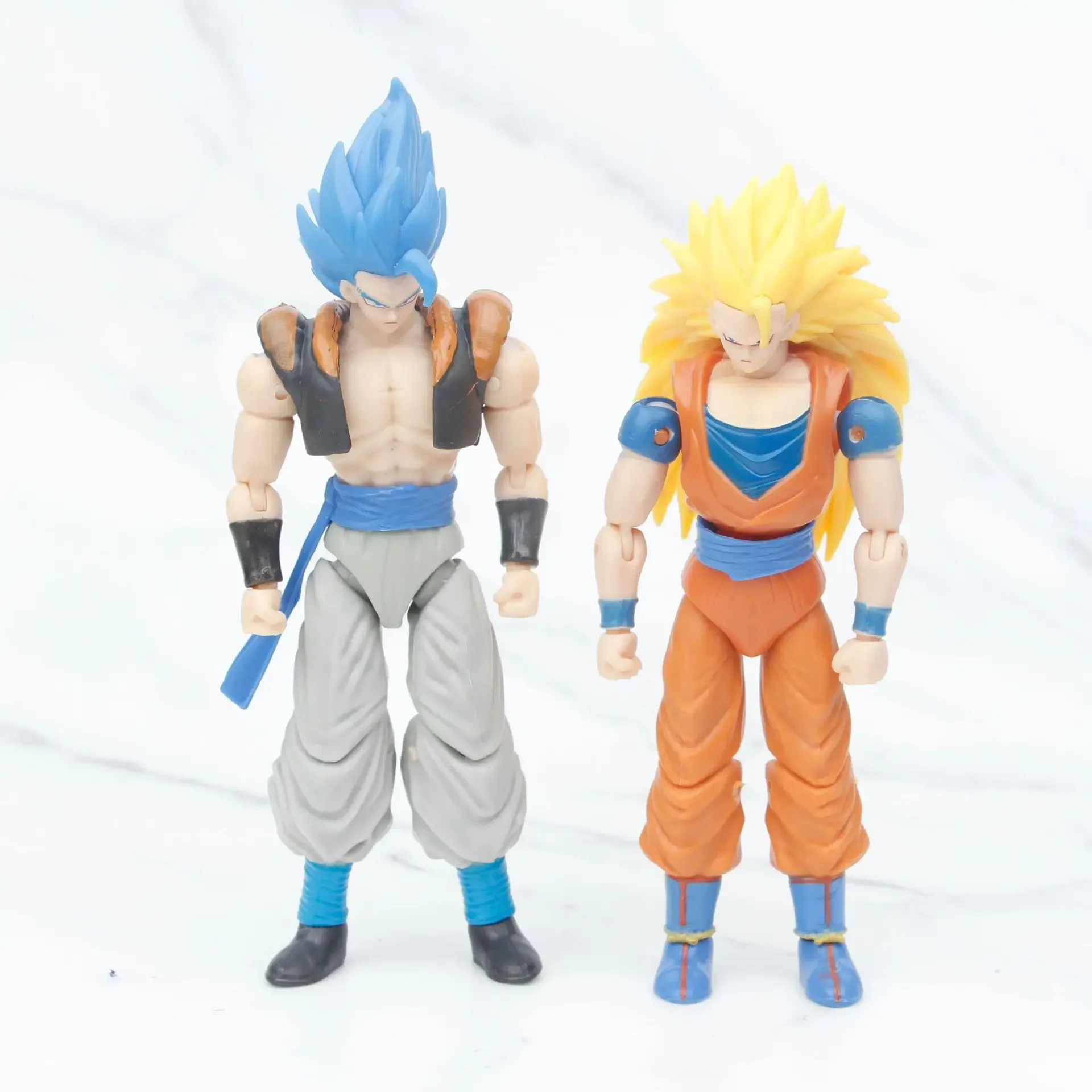 5 Pcs/Set Dragon Ball Action Figures Son Goku Vegeta Gogeta Super Saiyan Change Head Figurine Ornament Gifts