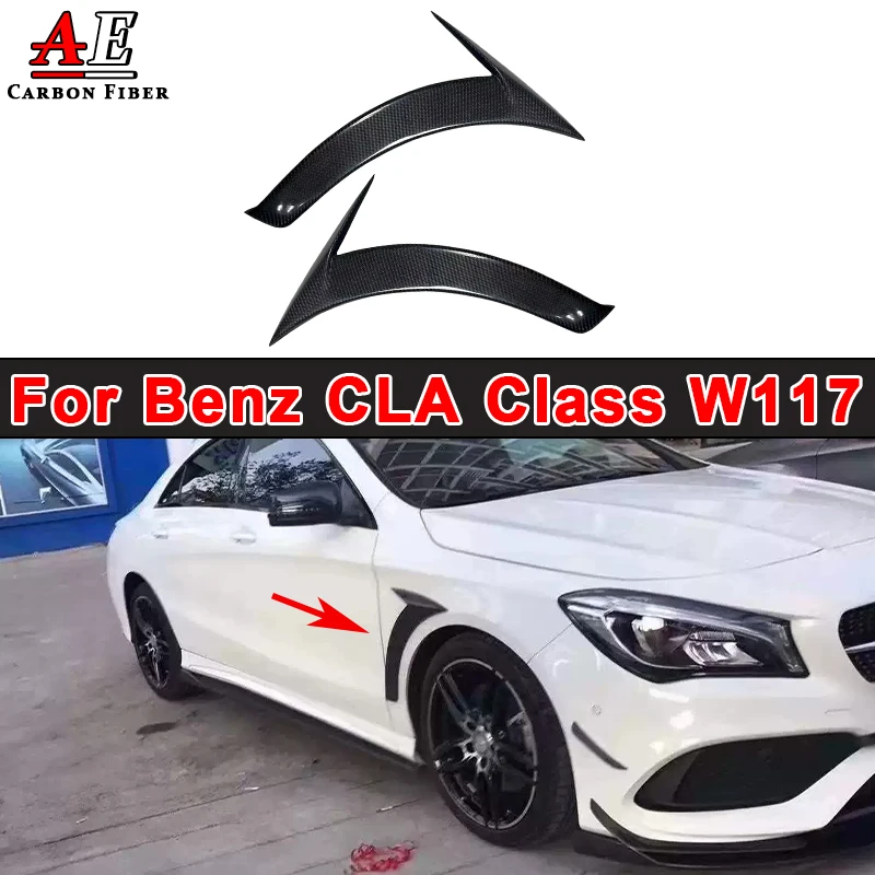 

For Mercedes Benz CLA Class W117 CLA260 CLA200 CLA250 Carbon Fiber Front Bumper Side Spoiler Canards Wind Knife Splitter