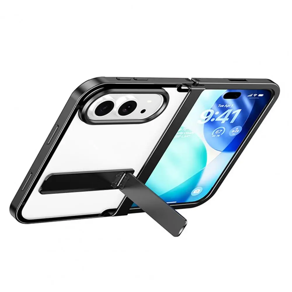 Aluminum Frame Phone Case for iPhoneDuo 18 Fold Slim Metal Bumper Phone Cover with Precise Cutouts, Shockproof Protective Shell