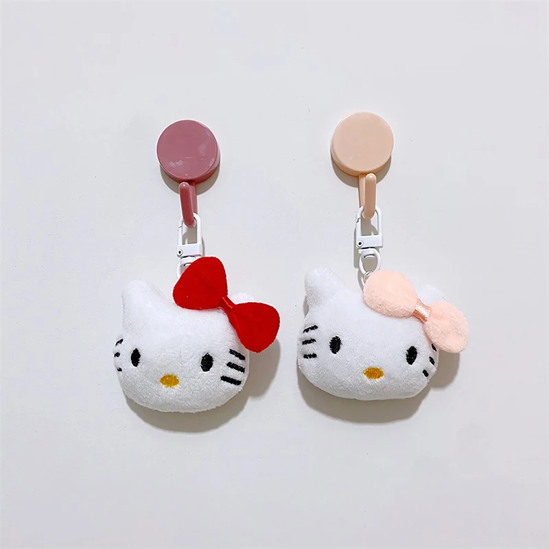 Kawaii Hello Kitty Keychain Soft Plush Doll Keyring Cute Cartoon KT Cat Key Chain Girls Bag Pendant Best Friend Gifts