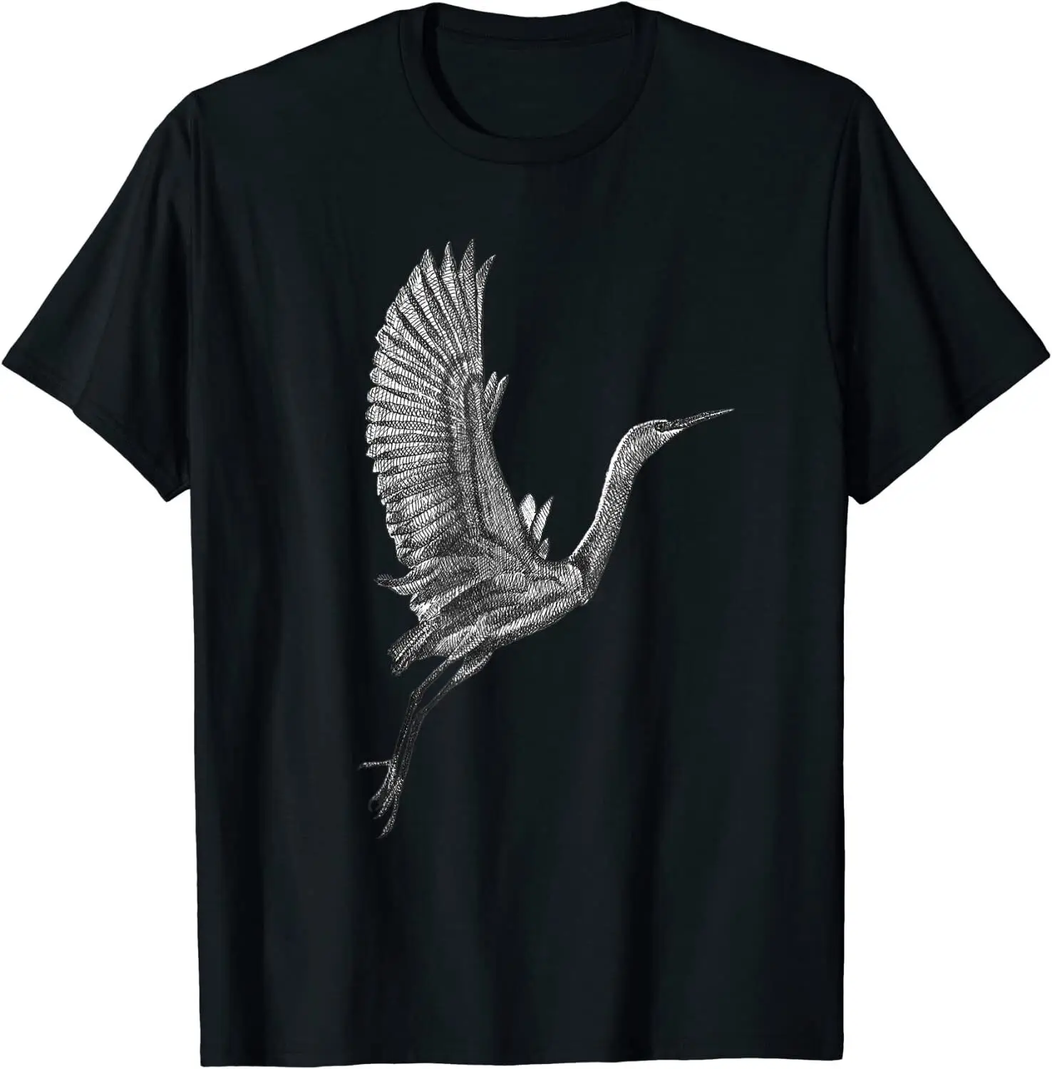 NEW LIMITED Tai Chi White Flying Crane Qi Gong Illustration T-Shirt S-5XL Retro