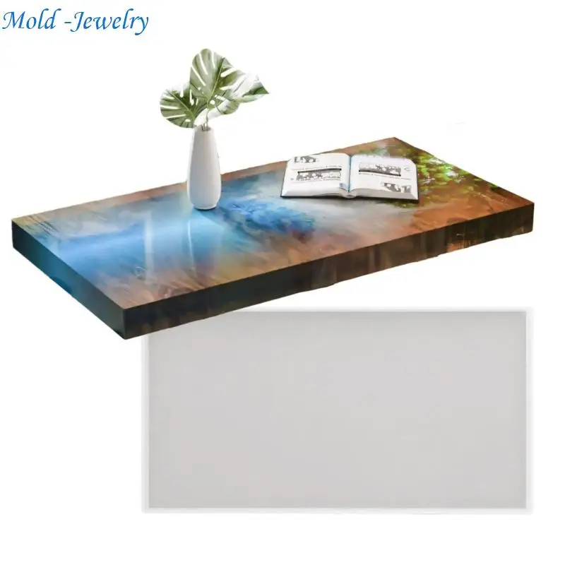 69HB Crafting Silicone Molds Large Table Moulds Desk Moulds Resin Rectangular Molds Unique Cutting Board Molds Plate Moulds