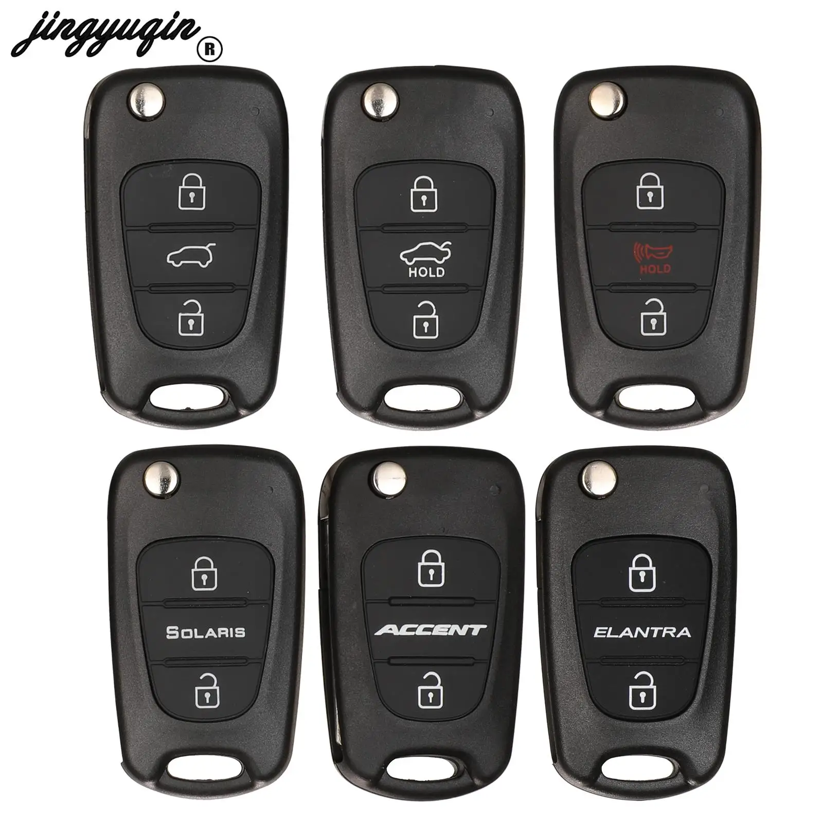 

jingyuqin For Hyundai I20 I30 IX35 Accent Kia K2 K3 K5 Solaris Sportage Picanto Ceed Cerato Rio 3 Soul Flip Remote Car Key Case