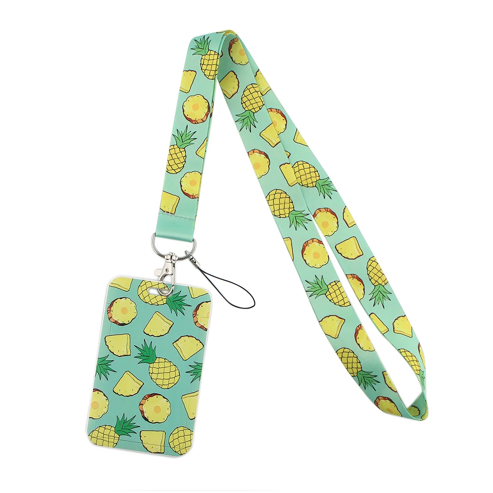 Credential holder Summer Fruit Pattern Keychain Neck Strap Hang Rope for Key ID Card Cell Phone Straps Lemon Pineapple Lanyard