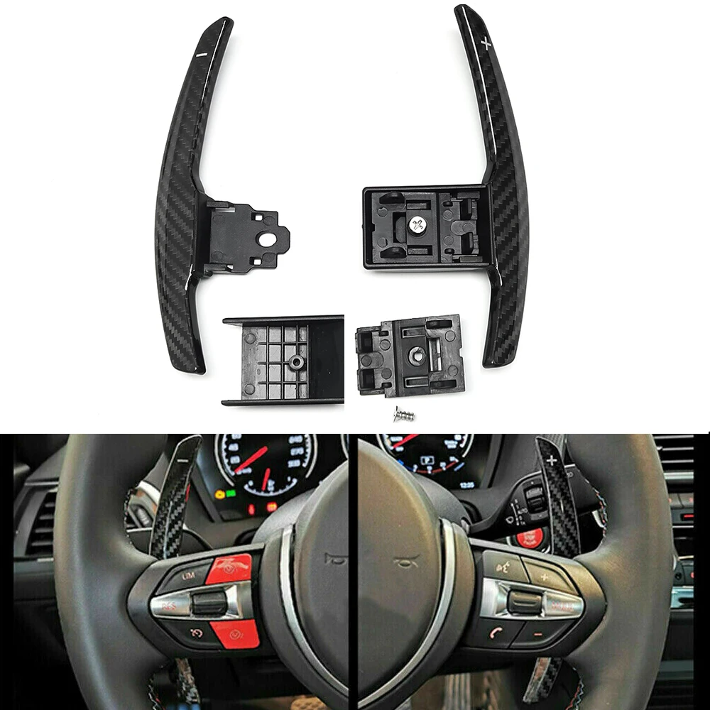 

For BMW 1 2 Series F20 F21 F22 F23 F45 Real Carbon Fiber Car Steering Wheel Shift Paddle Shifter Extended Accessories