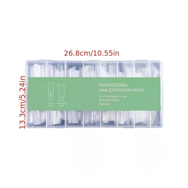 240 Pz/scatola Riutilizzabili Trasparente Ovale Stampi Per Unghie Finte 15 Formati Forma Unghie Artistiche Estensione Top Stampo Fondo Unghie Finte