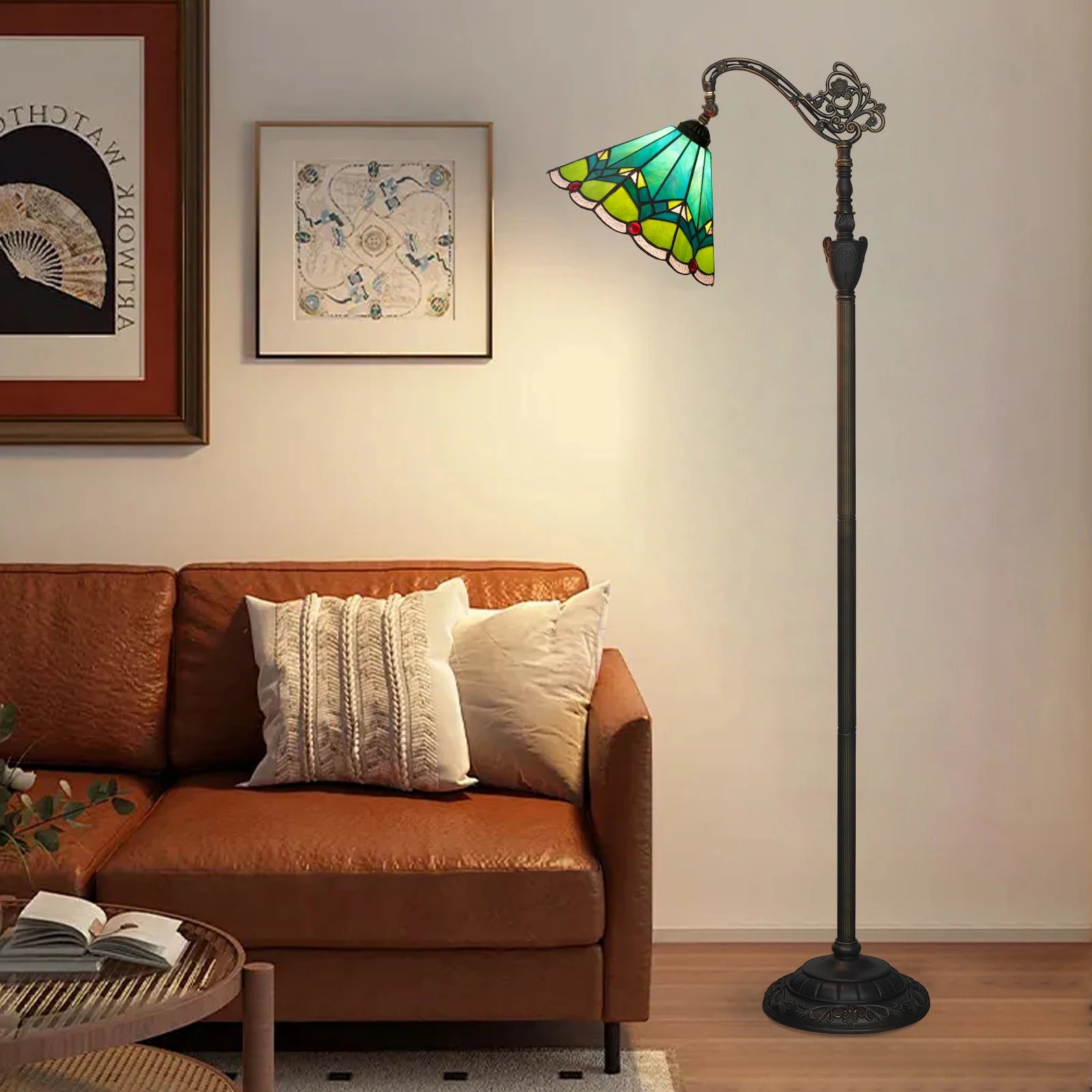 Nordic retro floor lamp pastoral baroque dining bedroom European American office living room sofa side vertical stand lamp
