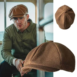 Fashion Wool Newsboy Caps Men Camel Black Octagonal Caps Women British Gatsby Caps Autumn Winter Woolen Hats gorras NC67