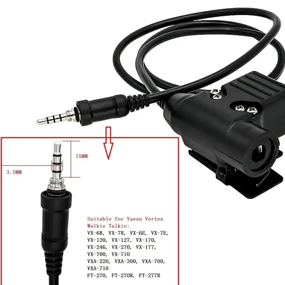 YAESU Vertex PTT U94 Ptt es adecuado para PTT táctico militar de icom4300 VX-6R VX-7R VX6R VX7R FT-270 auriculares walkie-talkie
