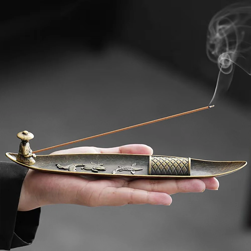 Porte-encens créatif porte-encens bateau vieux hommes pêche Style japonais bâton d'encens brûleur aromathérapie ornement décor à la maison