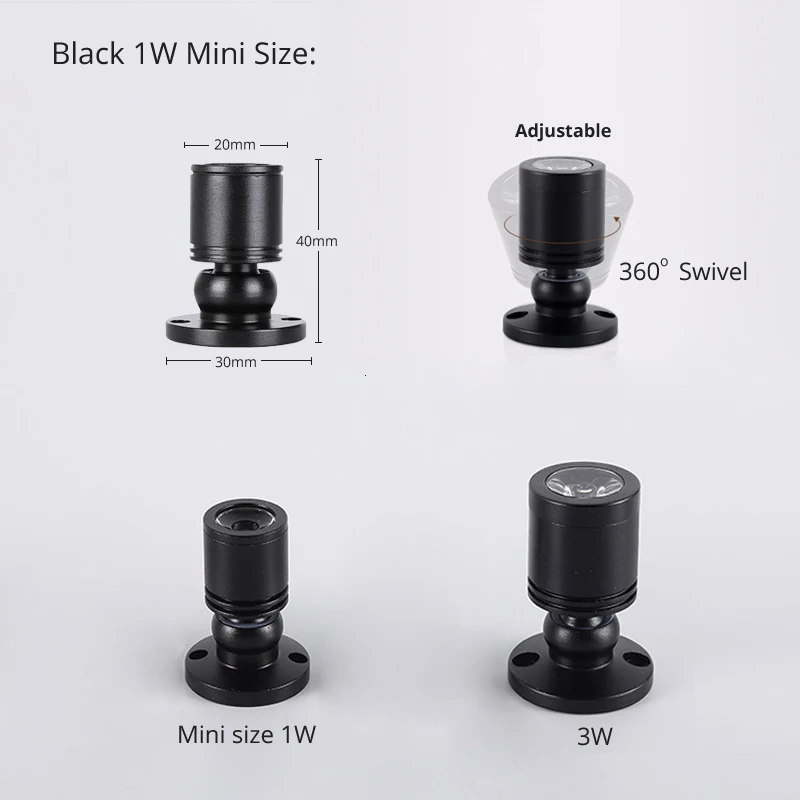 1‑10Pcs 5V USB 1W Rotatable Mini LED Spotlight Dimmable On/Off Switch Undercabinet Lamp For Display Cabinet Showcase Lighting