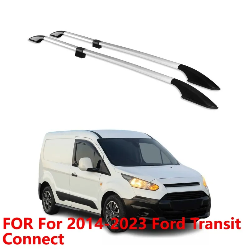 

For 2014-2023 Ford Transit Connect Roof Rack Side Rails Gray Aluminum 2Pcs