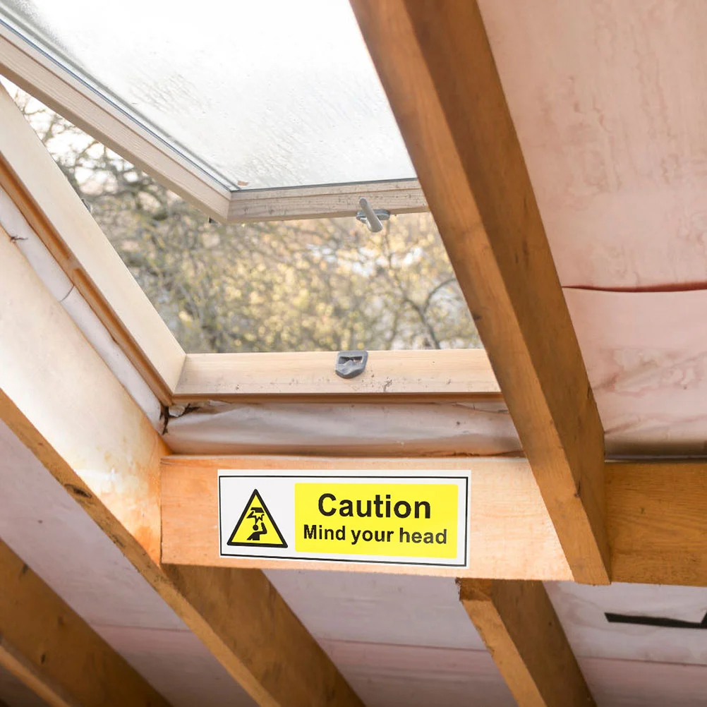 3 Pcs Signage Low Ceiling Signs Labels Applique The Wall Sticker Pvc Watch Your Head Caution Warning Nail