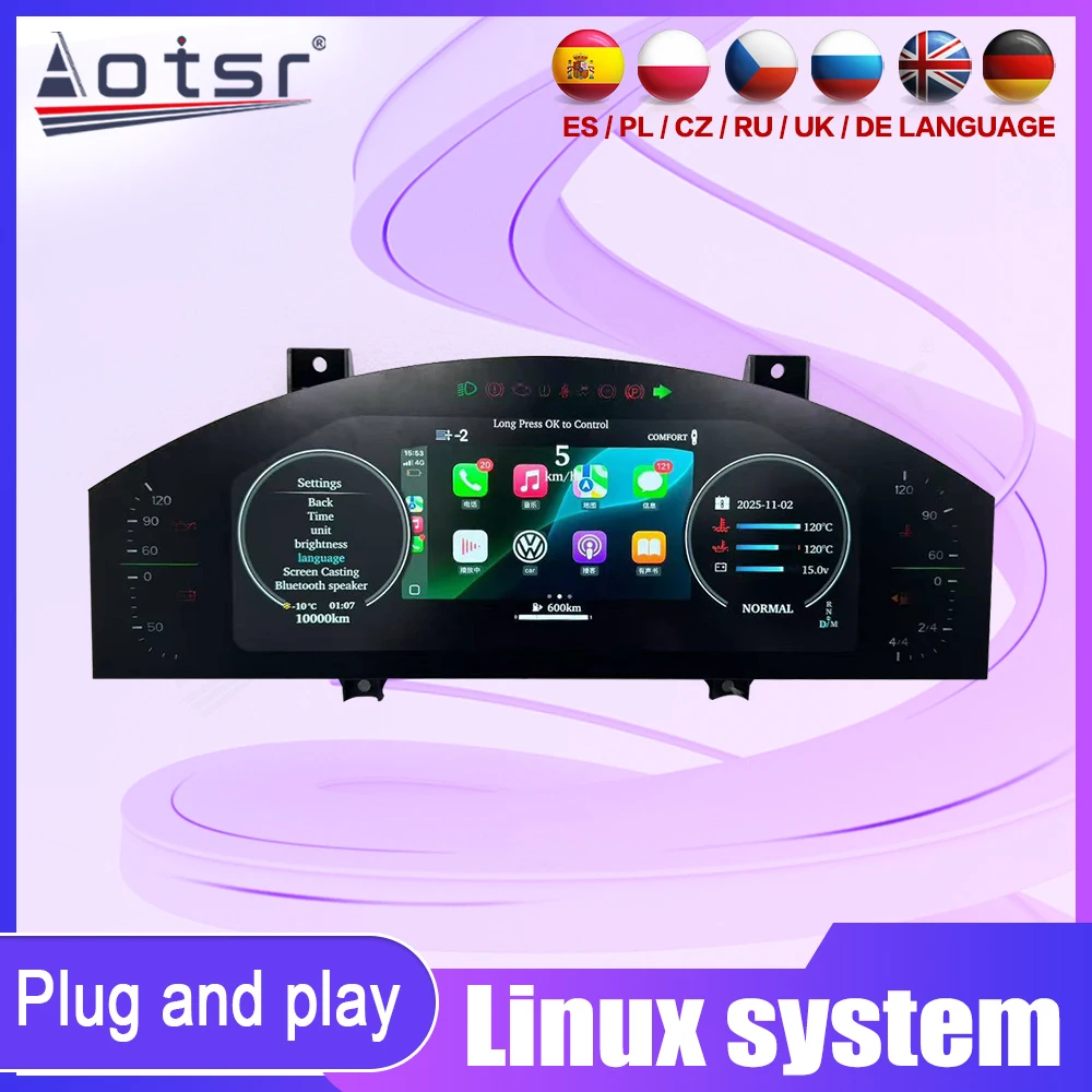 

12.3 Inch Full LCD Digital Dashboard Virtual Cockpit For Porsche Cayenne 2002-2009 Instrument Cluster High Resolution Accessory