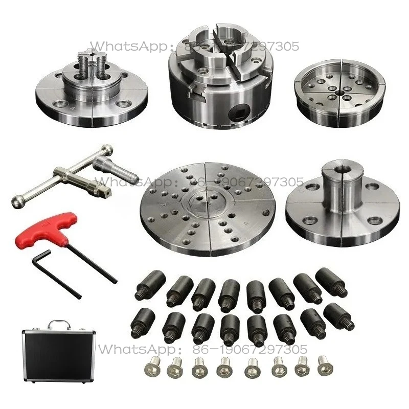 

Wood Lathe Self-center Chuck Set 4-Jaw Scroll Chuck Woodworking Turning Lathe Tools