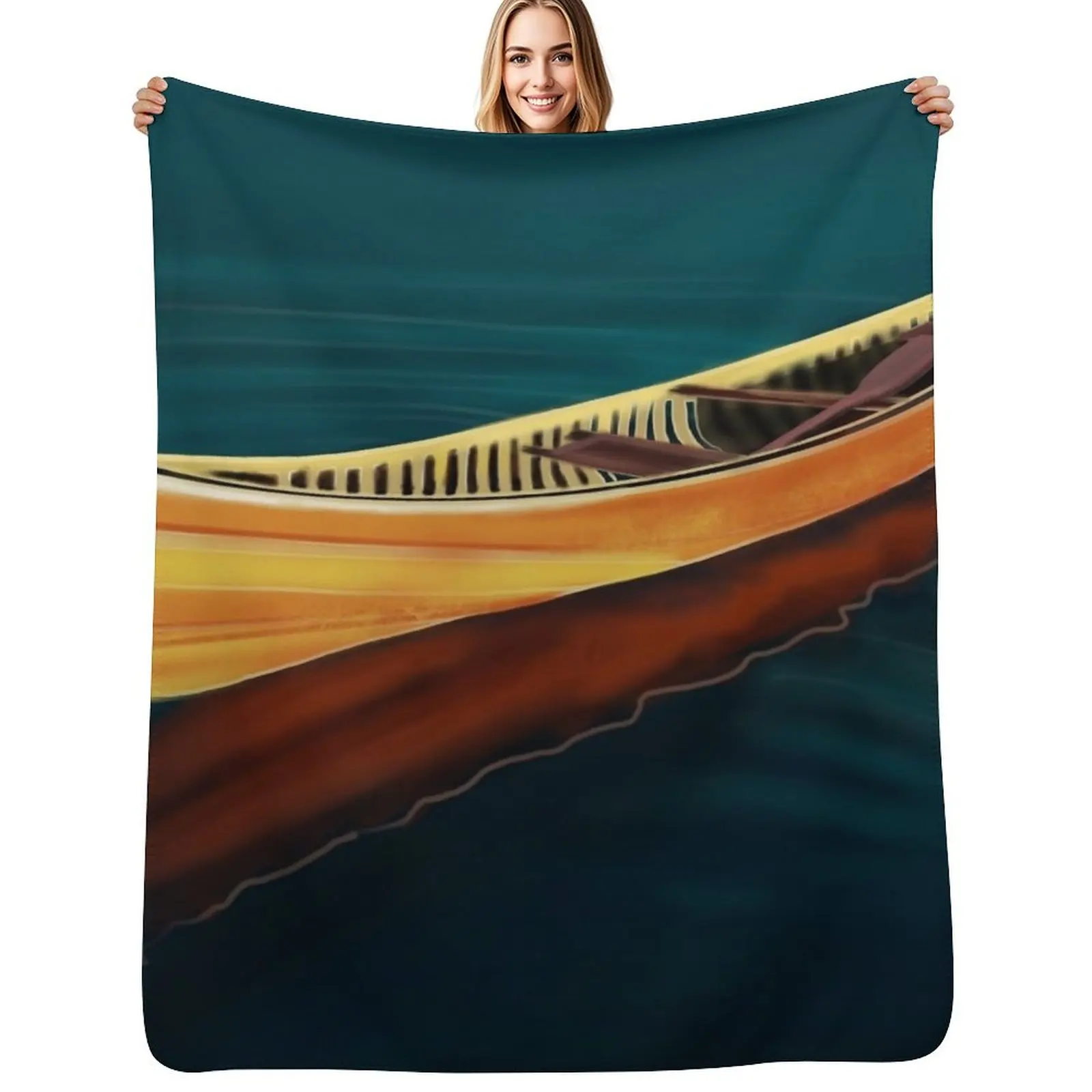 Canoe in Silence Throw Blanket Camping Plaid Blankets Sofas Of Decoration Summer Beddings Giant Sofa sofa bed Blankets